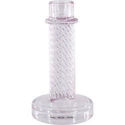 Candle holder - Glass- Pink - 8x15cm