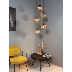 Hoyz Collection - Hanglamp - 5-lichts - 35x35x250 - Bruin