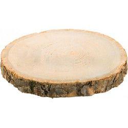 Chaks Kaarsenplateau boomschijf met schors - hout - D24 x H2 cm - rond - Kaarsenplateaus