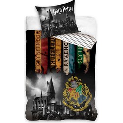 Harry Potter Dekbedovertrek - Eenpersoons - 140x200 cm - Kussensloop 60x70 cm - Katoen - Zwart