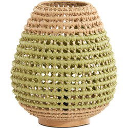 Light & Living - tafellamp - Kalipa - groen - rotan - nachtkastlamp - E27 - 1891776