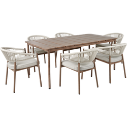 FLAVIA  - Tuinset 6-zits - Taupe - Aluminium