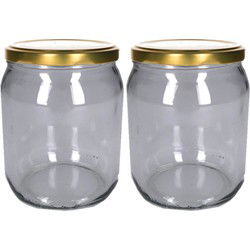 Weckpot/inmaakpot - 4x stuks - 540 ml - glas - met schroefdeksel - Weckpotten