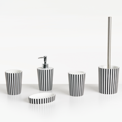 LIRCAY - Badkameraccessoireset - Zwart/Wit - Polyresin
