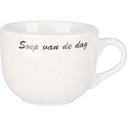Cosy & Trendy soepkommen - Keramiek - D10 x 8 cm - wit - Kommetjes