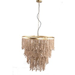 PTMD Cille Natural hanging lamp wood beaded loose
