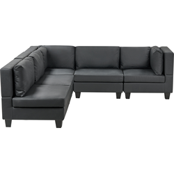 Beliani UNSTAD - Modulaire Sofa-Zwart-Kunstleer