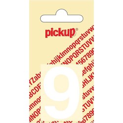 Plakcijfer Helvetica 40 mm Sticker witte cijfer 9 - Pickup