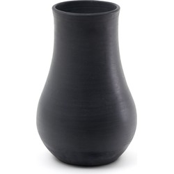Kave Home - Terracotta vaas Silaia met zwarte afwerking 34 cm