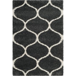 Safavieh Shaggy Indoor Woven Area Rug, Hudson Shag Collection, SGH280, in Dark Grey & Ivory, 122 X 183 cm