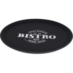 Zwart anti-slip dienblad kunststof 36 cm bistro special - Dienbladen