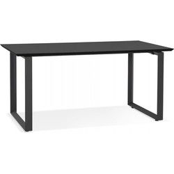 Groot recht directiebureau GIMINI 180x90x755 cm Zwart
