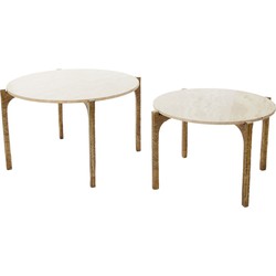 Light & Living - Salontafel KANAE - Ø76x44cm - Bruin - Set van 2