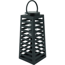 Lamp- Lantern - Solar - Metal - Black - 14x32,5cm