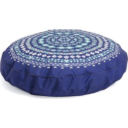 Kave Home - Ashleen poef blauw Ø 60 cm