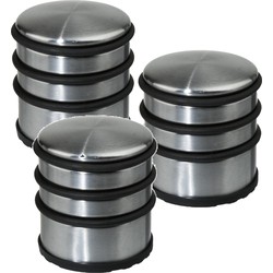 5x Stuks ronde deurstopper 7 x 7,5 cm van metaal - Deurstoppers