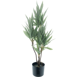 Dracaena plant in pot green cream 65 cm kunstbloem