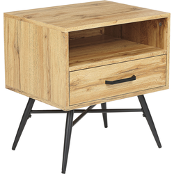 LUBOCK - Nachtkastje 1 lade - Lichte houtkleur - MDF