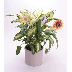 Metalen bloemen met steel - set van 3