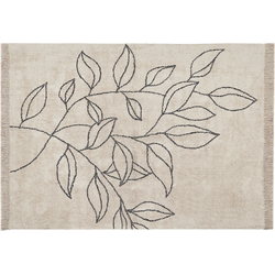 SAZLI - Laagpolig vloerkleed - Lichtbeige - 160 x 230 cm - Katoen