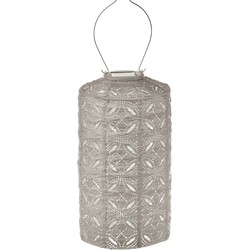 Lumiz Solar Buitenlampion - Mandela Cylinder - 18 cm - Licht Taupe