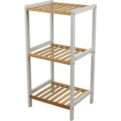 Urban Living Douche/badkamer opberg rekje - bamboe - 3 lagen - 35 x 30 x 70 cm - Badkamerkastjes