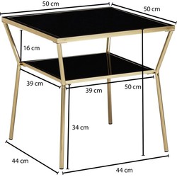 Pippa Design chique salontafel met gouden frame - zwart