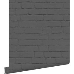 ESTAhome behang bakstenen zwart - 53 cm x 10,05 m - 138535