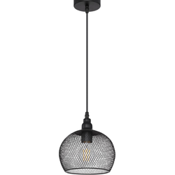 Industriële hanglamp Anya - L:19cm - E27 - Metaal - Zwart