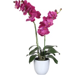 Mica Decorations Orchidee bloem kunstplant - roze - H66 x B38 cm - Kunstplanten