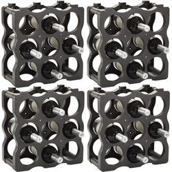 PlasticForte Wijnrek voor 36x flessen - stapelbaar - 36 x 12,5 x 36 cm - Wijnrekken