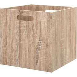 Kast opbergmand/kastmand - lichtbruin - mdf hout - 29 liter - 31 x 31 x 31 cm - inklapbaar - Opbergkisten
