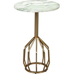 Dutchbone Salerno Bijzettafel Rond 25 cm Marmer Goud