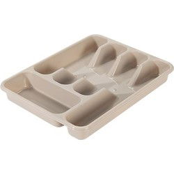 Hega Hogar Bestekbak - taupe - 5 vakken - 34 x 26 cm - lade indeling - Bestekbakken