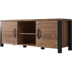 Meubella - TV-Meubel Olivia - Zwart - Eiken - 147 cm