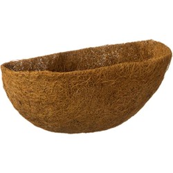 Kokosnusseinlage für Hängekorb vorgeformt mit Wasserdichtung halber Durchmesser. 40cm - Nature