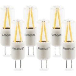 Groenovatie G4 LED Filament 2W Warm Wit Dimbaar 6-Pack
