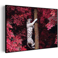 Muurwerken Akoestisch Schilderij - De Witte Tijger - Geluidsdempend Wandpaneel - Wanddecoratie - Geluidsisolatie - PRO (AW 0.90) XXL (150x107)