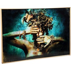 PTMD Melani 'Embarce Nature'' Kunst Wanddecoratie - 120x80 cm - Blauw