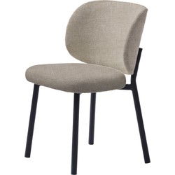 Eetkamerstoel Beige Linnen - 49x52x81,5cm - Swan - Set van 2