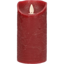 Anna's Collection Led kaars - bordeaux rood - H15 x D7,5 cm - wax - LED kaarsen