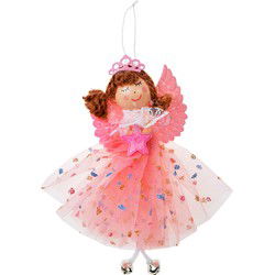 Clayre & Eef Kersthanger Engel Roze Synthetisch