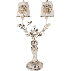 Clayre & Eef Tafellamp Beige Bruin IJzer