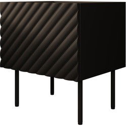 Meubella - Nachtkastje Laguna - Zwart - 46 cm - Set van 2