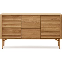 Kave Home - Lenon 2-deurs dressoir van eikenhout met 3 laden, 155 x 86 cm FSC MIX Credit