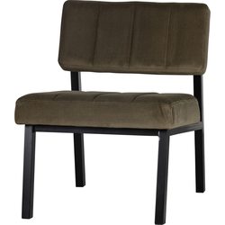 WOOOD Exclusive Kaja Fauteuil - Velvet - Army - 72x55x74