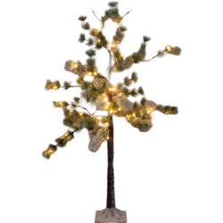 Dennenboom met sneeuw 64led classic warm ip44 trafo 120 cm bruin