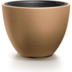 Prosperplast Plantenpot/bloempot Sevilla - buiten/binnen - kunststof - hout/beige - D39 x H30 cm - Plantenpotten