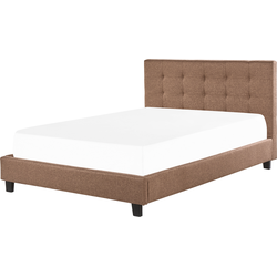 Beliani ROCHELLE - Tweepersoonsbed-Bruin-Polyester