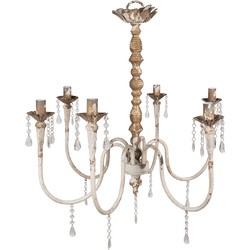 Clayre & Eef Hanglamp  72x72x67 cm Beige Goudkleurig Metaal Hanglamp Eettafel